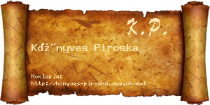 Könyves Piroska névjegykártya